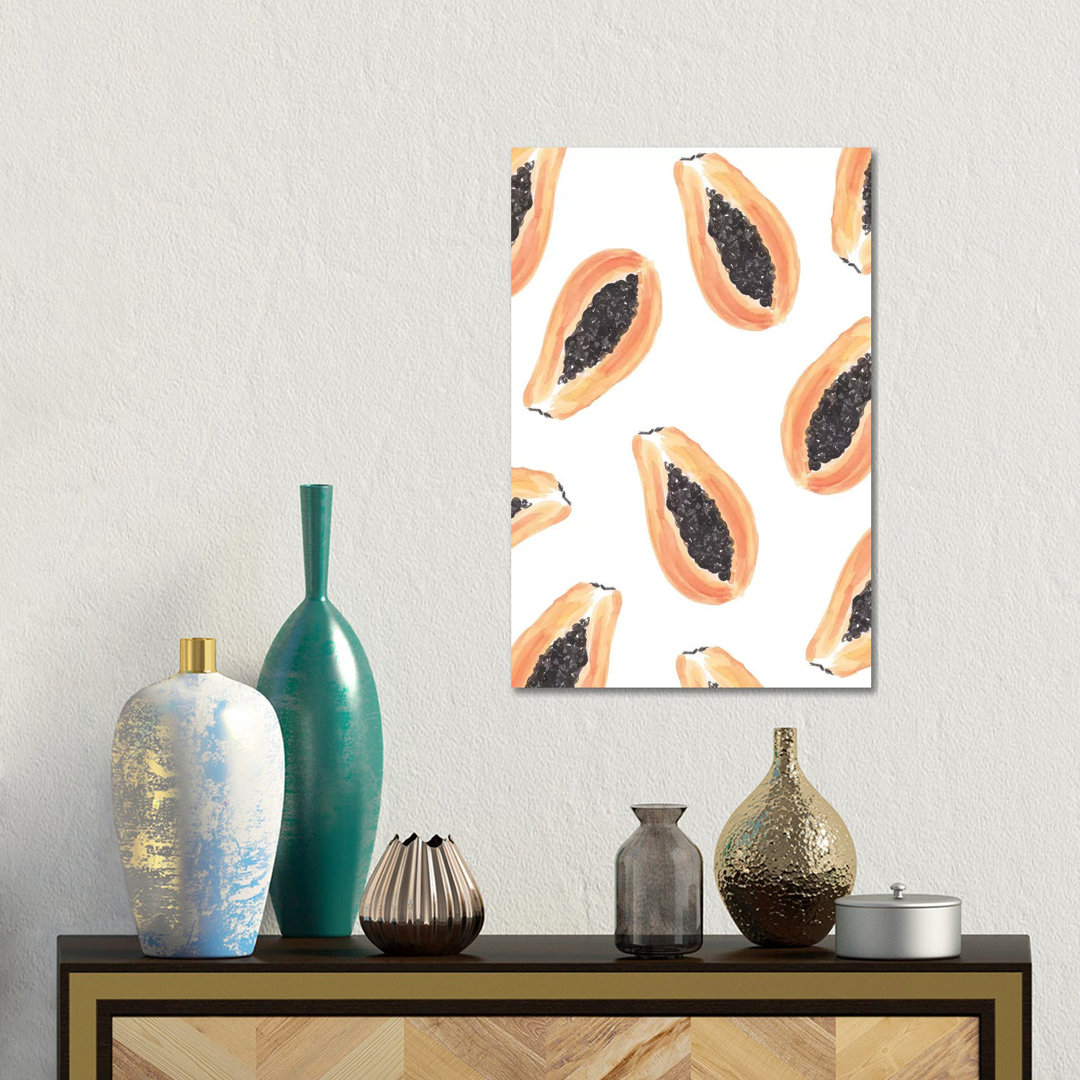 Papayas von Sabina Fenn - Galerie-verpackte Leinwand Giclée