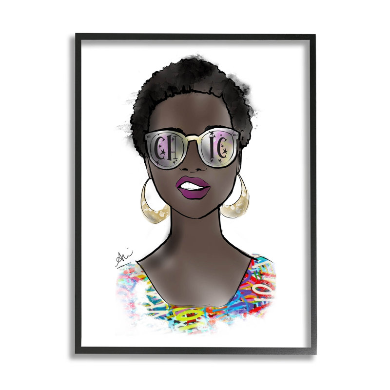 Art chic, audacieux, giclée par Alison Petrie, H 20 po x l 16 po x P 1,5 po, Giclée encadrée noir minuit
