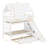 House Bunk Bed with Storage Staircase, Trundle and Slide-1032586208