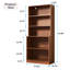 Bibliothèque à 5 niveaux, grande bibliothèque H 71 po, bibliothèque en bois pour salon, bureau, bibliothèque-457822826