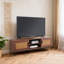 Meuble télé pour téléviseur 60/65/75 po, téléviseur à porte à lattes et console média avec tiroir