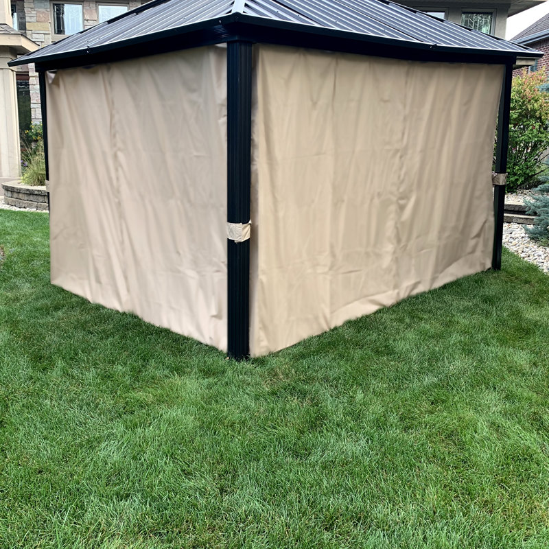 OUTDOOR CAUSAL Beige Polyester Side Wall for Gazebo
