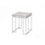 Table de bout en chêne naturel et finition chromée