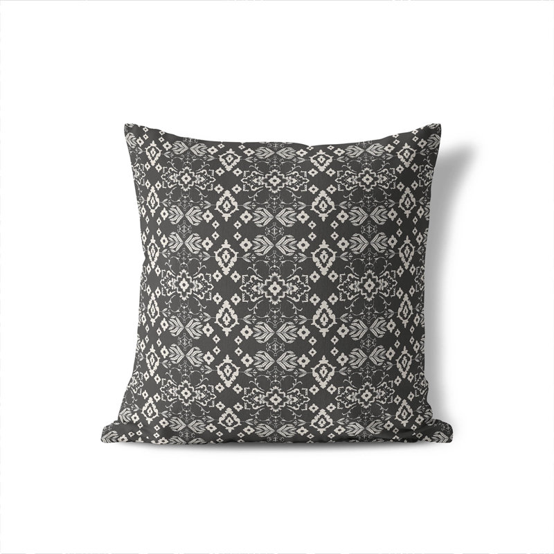 Block Indoor Throw Pillow, Charcoal, Square 16"