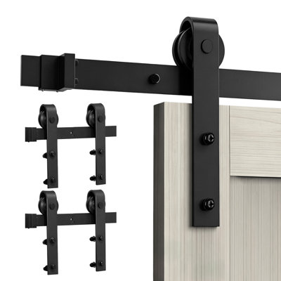 8.2 ft Rustic Sliding Standard Single Track Barn Door Hardware Kit