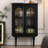Black Solid + Manufactured Wood+Glass Display Cases
