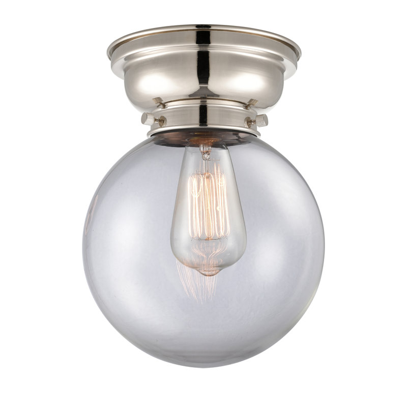 Plafonnier encastré 8 lumières Chippewa, Ampoule non incluse, Transparent, Nickel poli