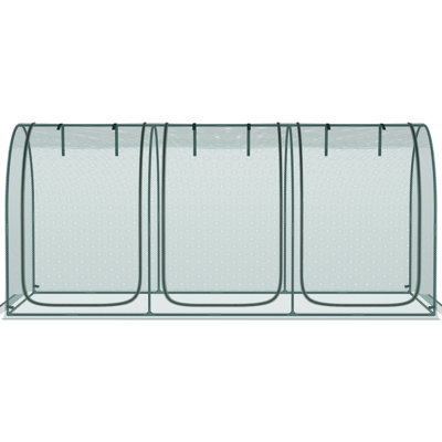 9' X 4' Garden Crop Cage - Plant Protection With 3 Zippered Doors, Storage Bag, 6 Ground Stakes, Protective Compartment Exits, Compartment,