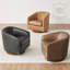 Fauteuil demi-tonneau pivotant en cuir véritable Bennett (ensemble de 2)-107095655