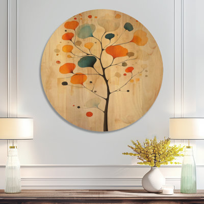 Amber Canopy - Abstract Tree Round Wood Wall Decor