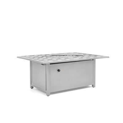 Merge Tables Rectangle Aluminum Propane Smokeless Fire Pit Table with Hidden Fuel Tank
