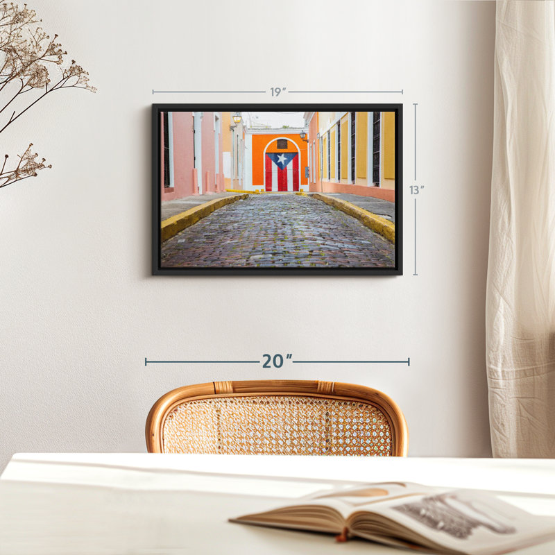 San Juan Cobbled Street Canvas Print, 13" H x 19" W