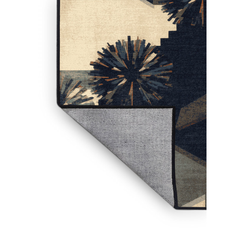 Tapis géométrique gris et noir lavable à la machine divertissement et culture pop Cheer Squad Performance, 8 x 12