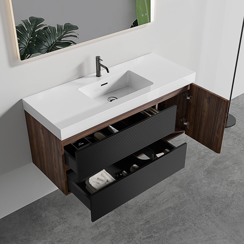 Meuble-lavabo moderne avec lavabo et tiroirs souples