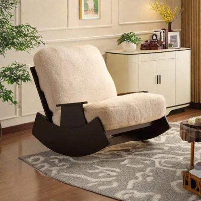 Chaise berçante européenne en bois massif