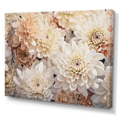 " Pure White Chrysanthemums Mosaic II "