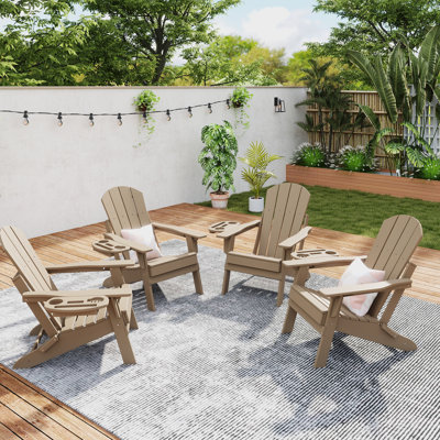 Hdpe Folding Adjustable Adirondack Chair Set Of 4 by Rosecliff Heights