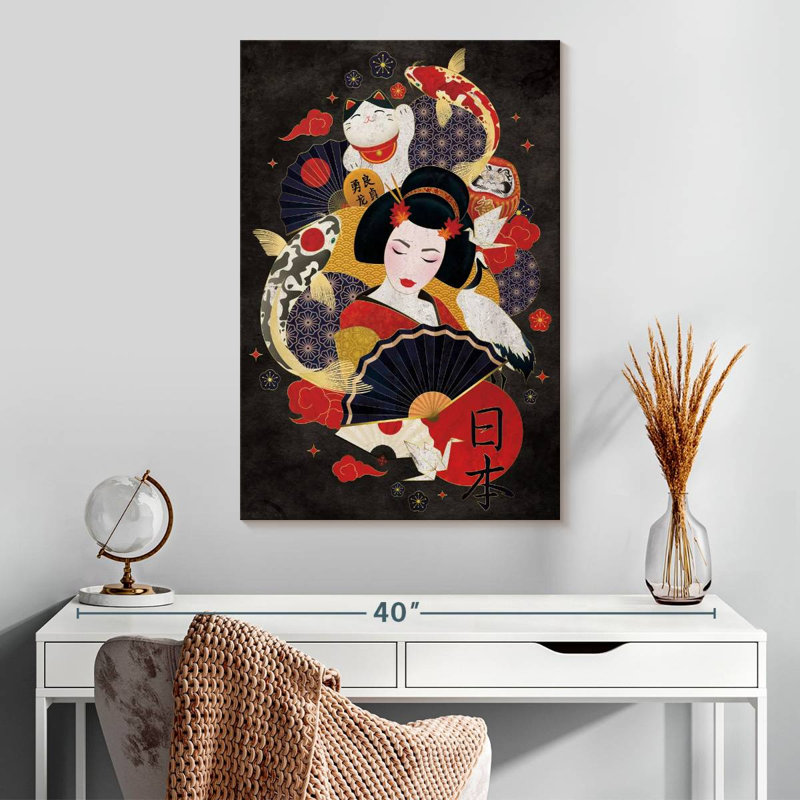 Aime Lucky Geisha, 30" H x 20" W