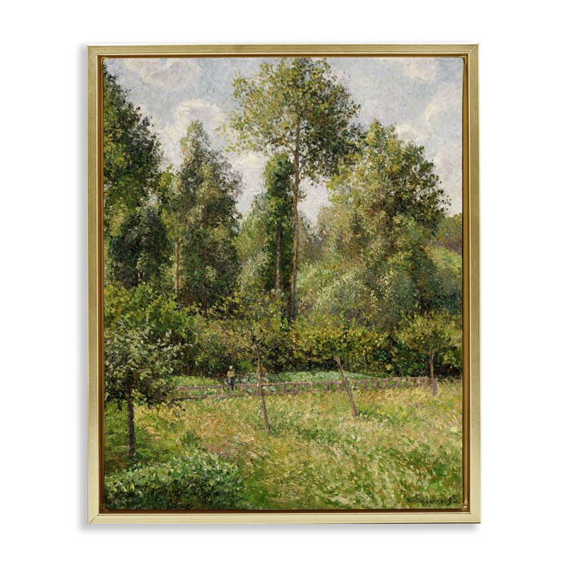 Cadre flottant Poplars Classic Landscape, design par Camille Pissarro, H 21 po x l 17 po, Cadre flottant métallique doré