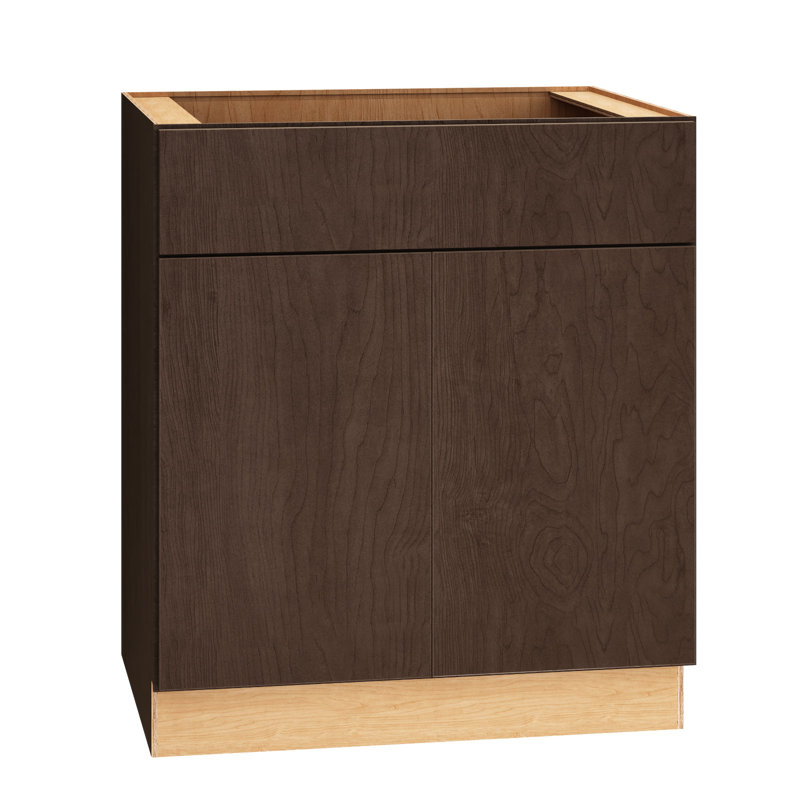 Armoire de base pour évier de cuisine à deux portes l 30 po x H 34,5 po x P 24 po Rosemont, Épice grillée
