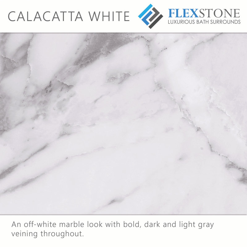 FlexStone 15" Corner Shelf Niche in Calacatta White, Calacatta White