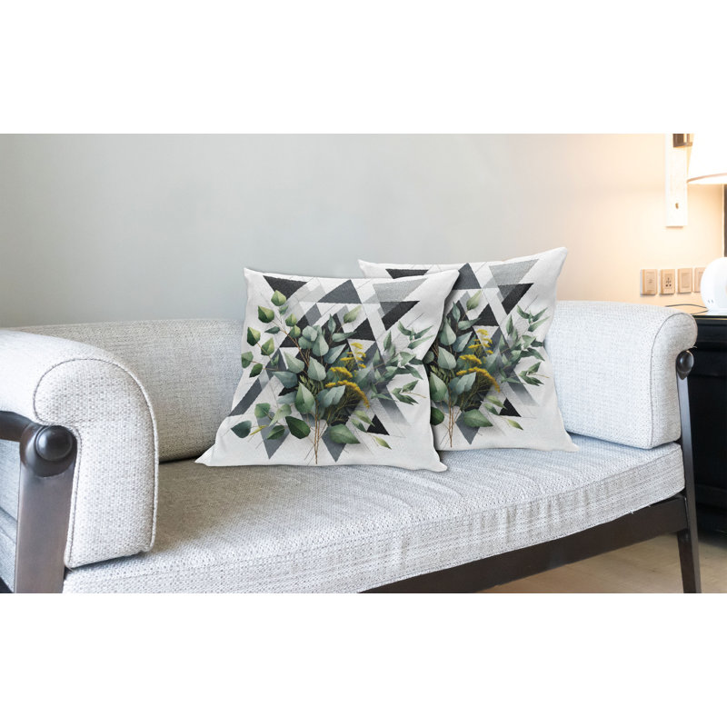 Coussin décoratif réversible en tissu, Carré, H 24 po x l 24 po