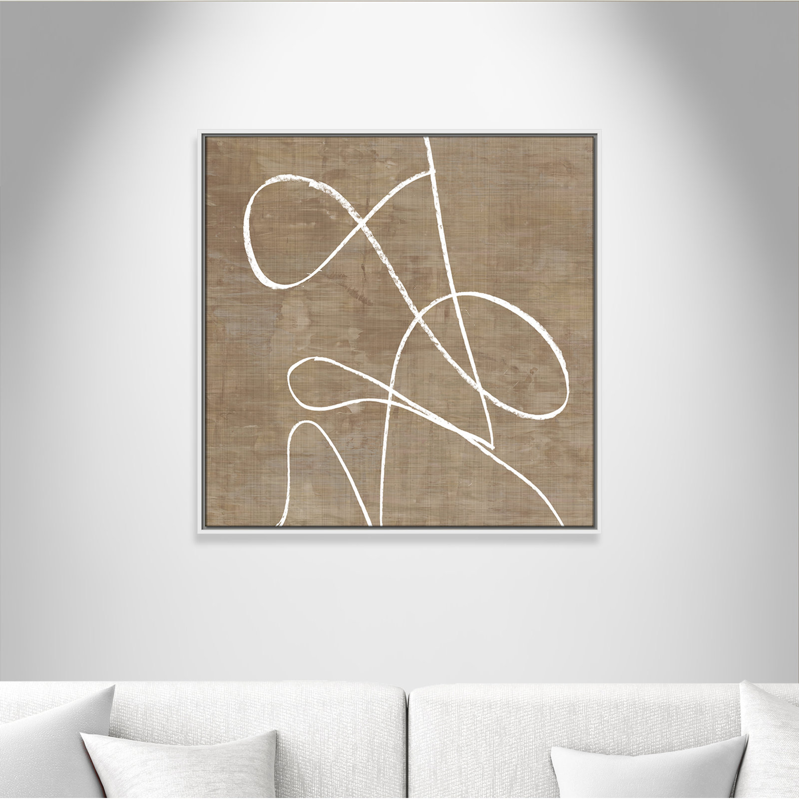 Catana "Swooping Lines" Print, 31.5" H x 31.5" W, White