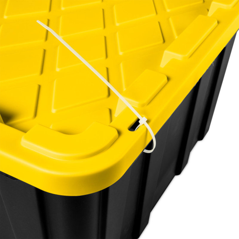 Sterilite 17 Gallon Black and Yellow Stackable Plastic Storage Totes, 6 Pack