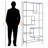 Rona Etagere Bookshelf with 9 Glass Shelves in Silver Finish, 71.76" H X 31.76" W X 11.86" D