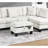 Contemporary Beige Corduroy 3 Sectional For Living Room, Featuring Chaise, , Storage , And Included Pillows In Corduroy, Square Arms-582019753