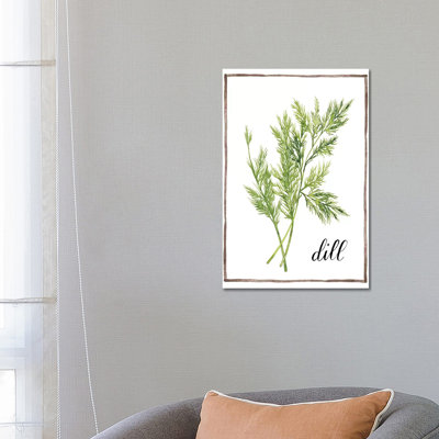Watercolour Herbs III - Wrapped Canvas Print