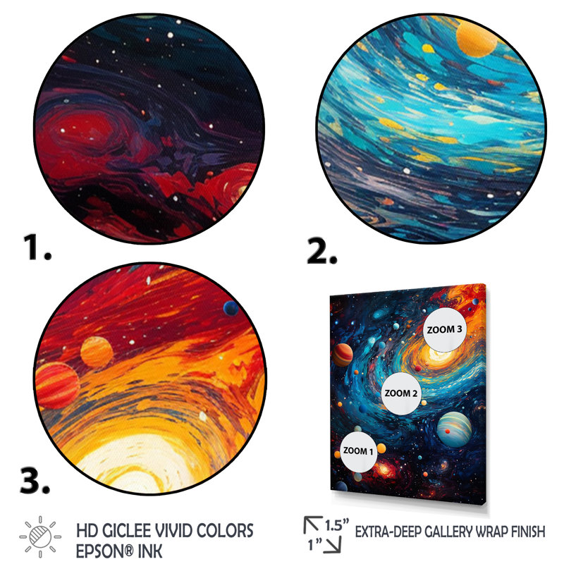 «Vibrant Space Galaxy I - Flamingo», art mural encadré, H 32 po x l 24 po x P 1 po, Cadre simple argenté