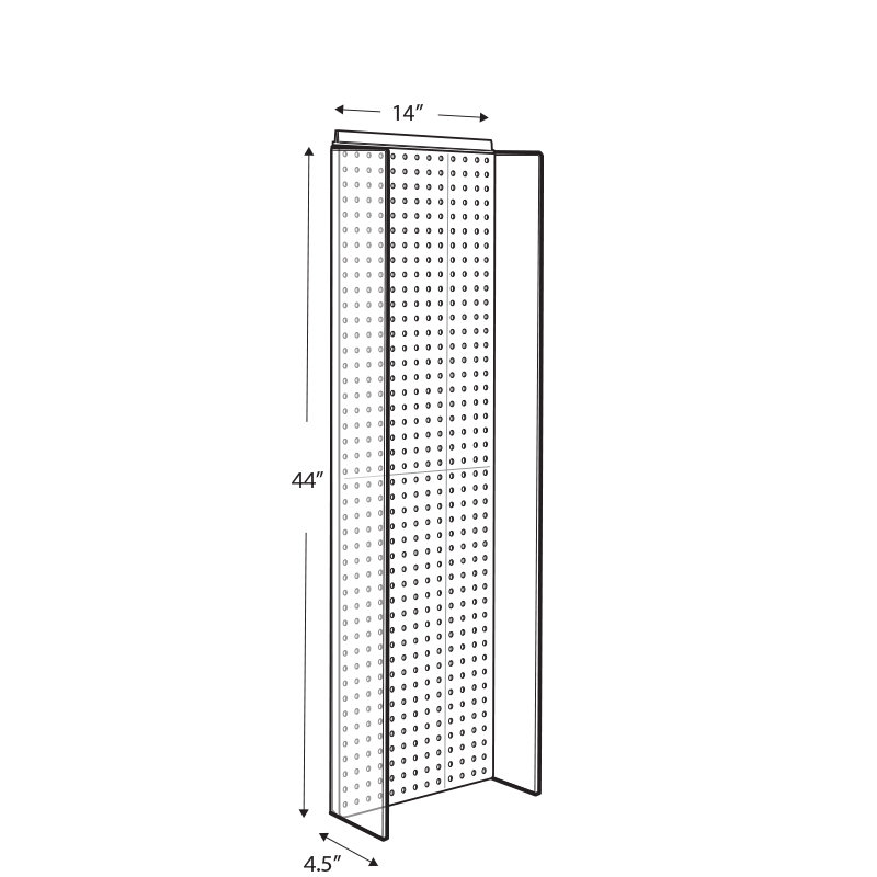 13.5"W x 44"H Pegboard Powerwing Display