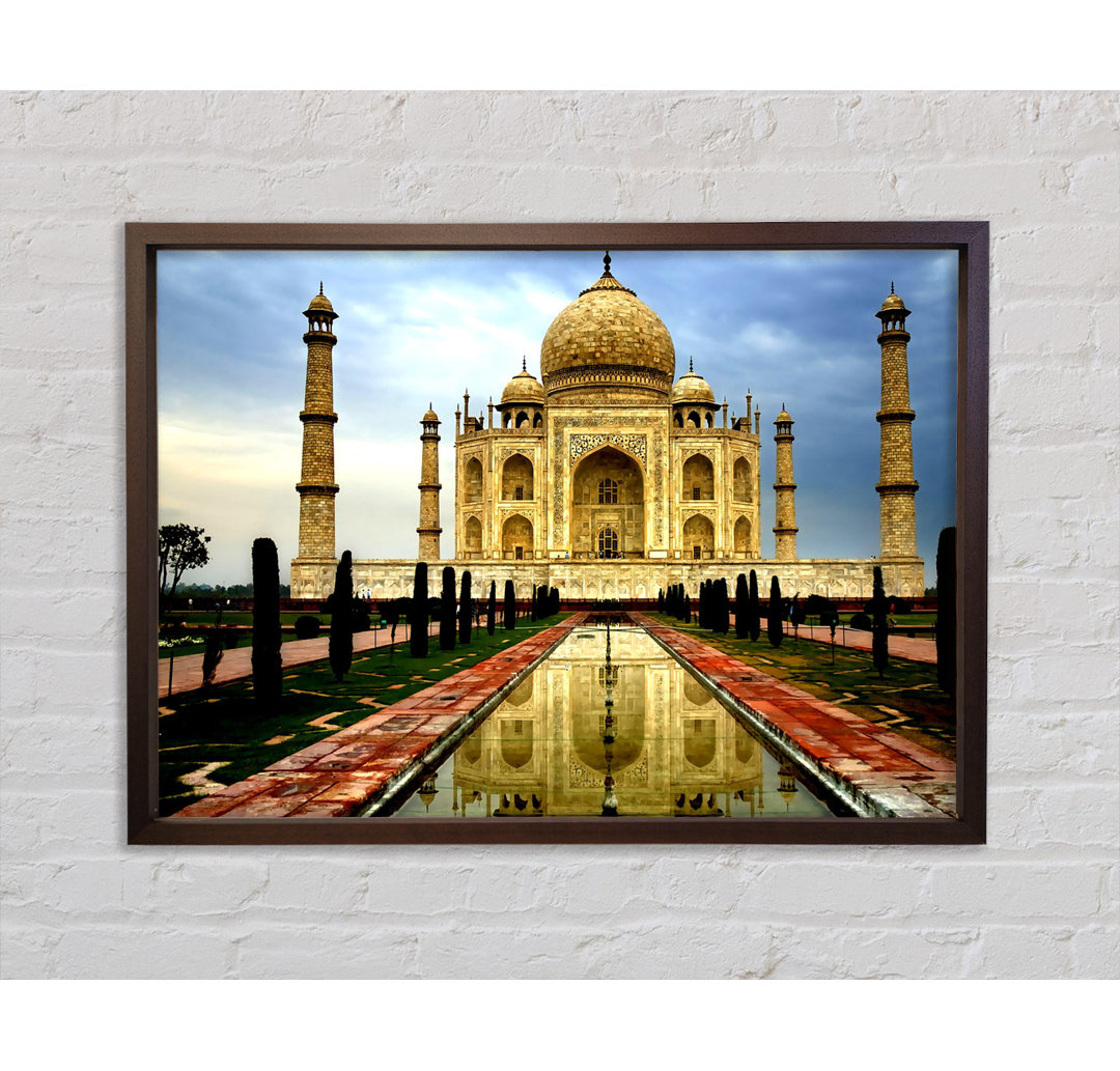 Taj Mahal India Reflections - Single Picture Frame Kunstdrucke auf Leinwand