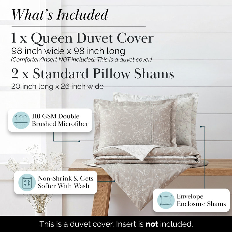 Ensemble de housse de couette réversible traditionnel en microfibre Winter Brush, Sable chaud