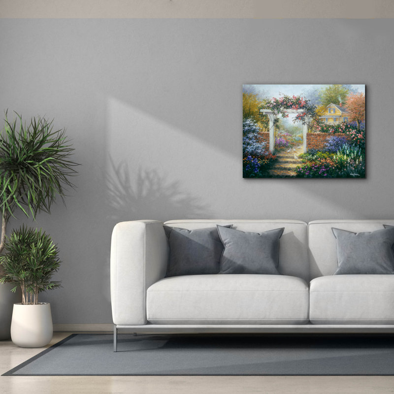  «Rose Arbor» par Nicky Boehme, art mural sur toile, 34 po x 26 po, H 26 po x l 34 po