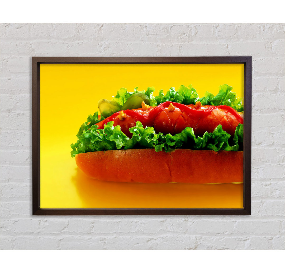 Hot Dog With Everything - Einzelner Bilderrahmen Kunstdrucke auf Leinwand