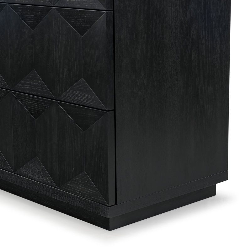 Deziree Wood 6 Drawer Dresser, Black