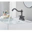 Robinet de lavabo de salle de bain 4 po avec 2 poignées et bonde escamotable noire-100864995
