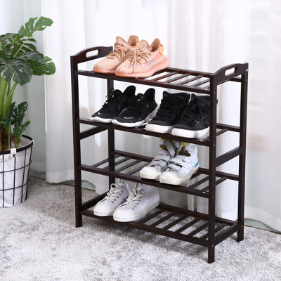 Range-chaussures en bambou avec poignée 12 paires