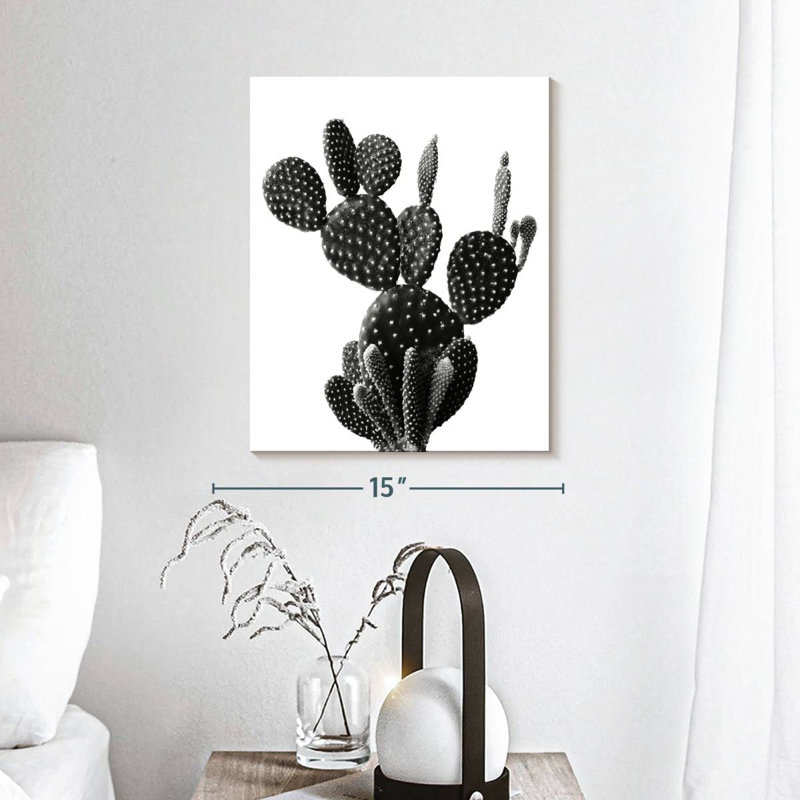Cactus épine - impression sur toile tendue, H 15 po x l 12 po x P 1,25 po
