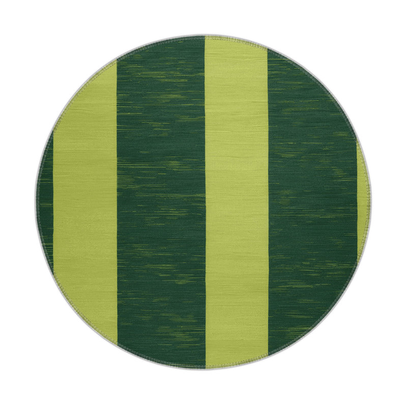 Checkered Green Indoor and Outdoor Area Rug, Rectangle 3' x 5'