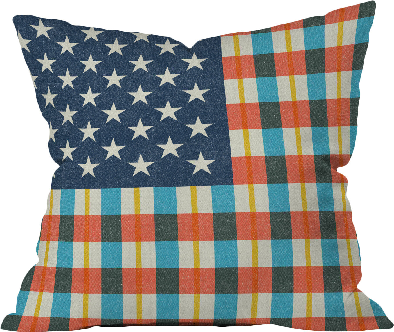 Deny Designs Plaid Flag Fleece Stars and Stripes Throw Pillow | Wayfair