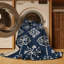  Tapis bleu marine et blanc lavable-814879017