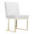 Pangea Home Dexter Modern Upholstered Faux/Vegan Leather Dining Side Chair (Set of 2) – Upholstered Dining Chairs with Steel Legs, Contemporary Kitchen & Dining Room Seating - White with Gold Legs-266884704-266883487