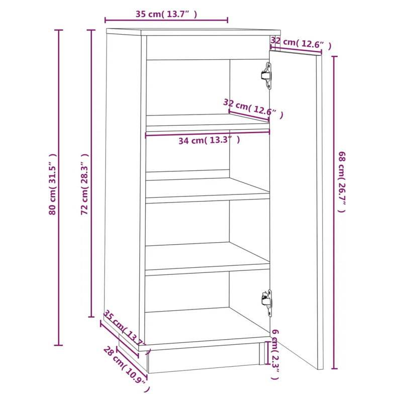 Union Rustic Shoe Storage Cabinet, White