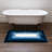 Sparkman Ombre Border Polyester Machine Washable Bath Rug-567601582-567601581