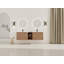 Meuble-lavabo mural de 68 po avec lavabo en céramique blanche et tablettes de rangement et 1 porte à fermeture en douceur, emballage KD, contreplaqué