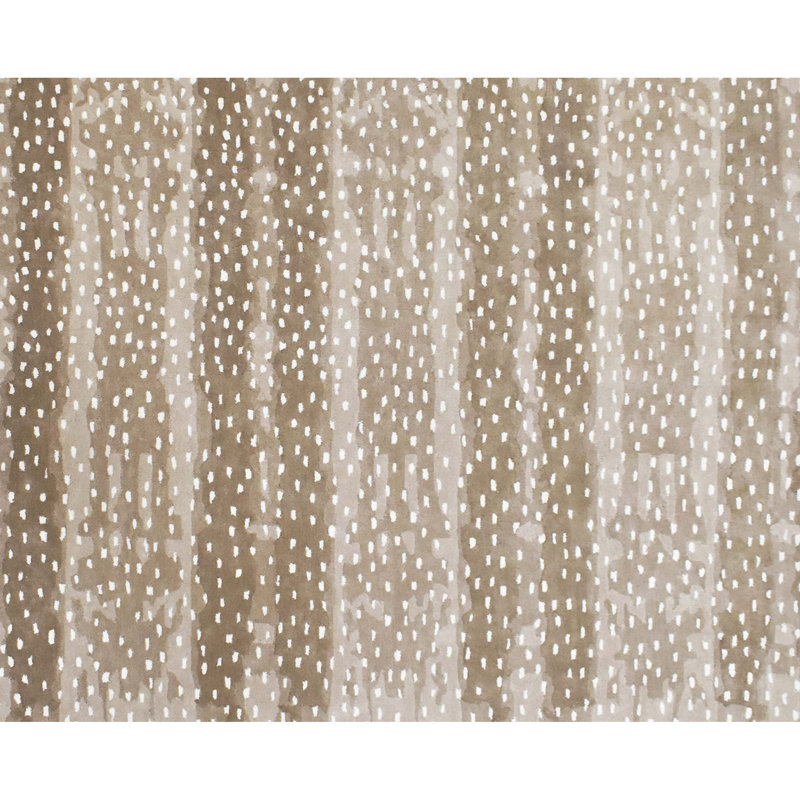 Hand Knotted Wool Striped Area Rug in Beige/Brown, Rectangle 9' x 12'