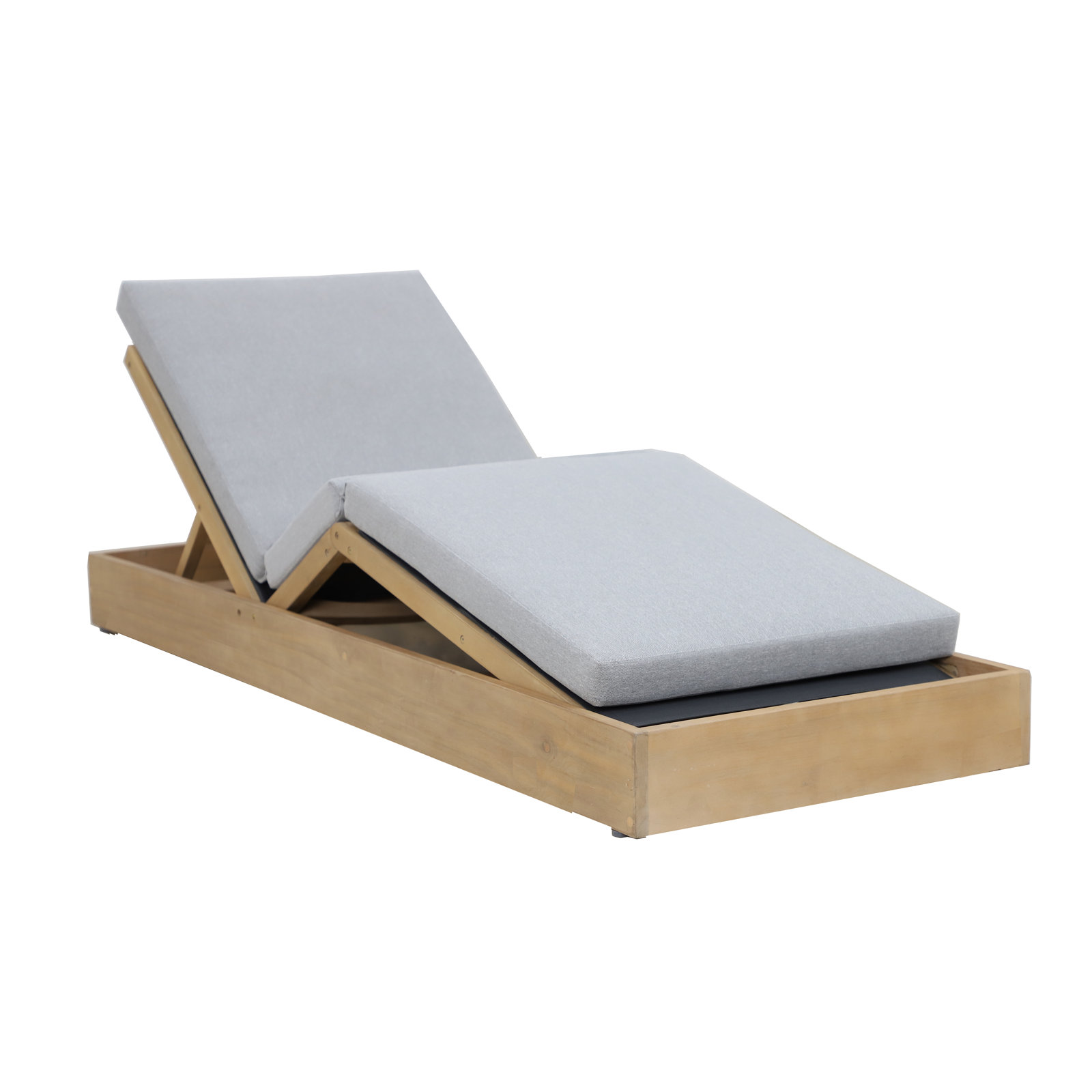 Adriatic 27'' Outdoor Acacia Chaise Lounge, Gray